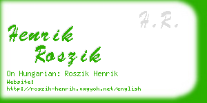 henrik roszik business card